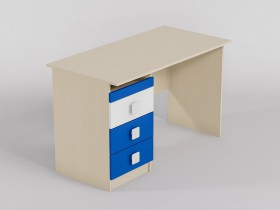 Стол (прямая столешница) Скай люкс (Синий/Белый/корпус Клен) в Твери - tver.katalogmebeli.com | фото